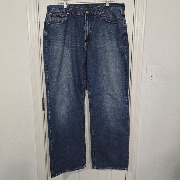 Mens 38x32 Lucky Brand Dungarees by Gene Montesano Classic Fit Jeans Dark Wash - Picture 2 of 9